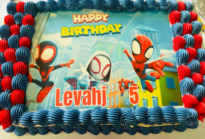 1/2 slab cake with printed topper (feeds 20+ people)