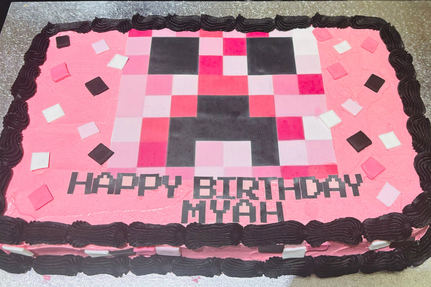 1/2 slab cake with printed topper (feeds 20+ people)