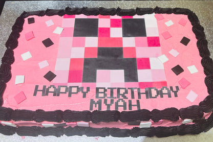 1/2 slab cake with printed topper (feeds 20+ people)