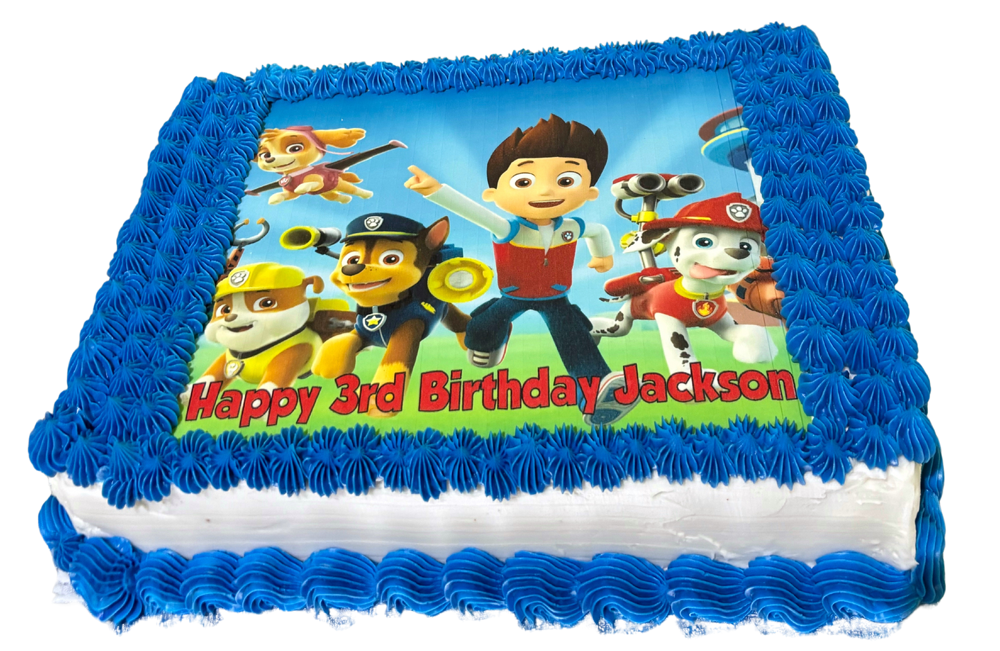 1/2 slab cake with printed topper (feeds 20+ people)