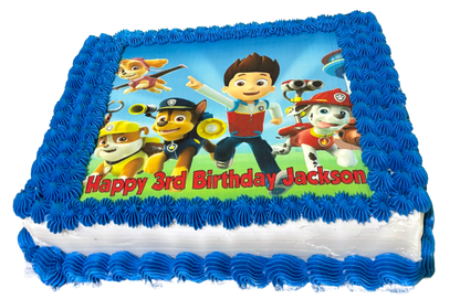 1/2 slab cake with printed topper (feeds 20+ people)