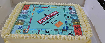 1/2 slab cake with printed topper (feeds 20+ people)